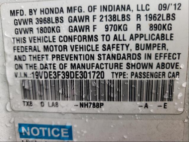 2013 ACURA ILX HYBRID 19VDE3F39DE301720