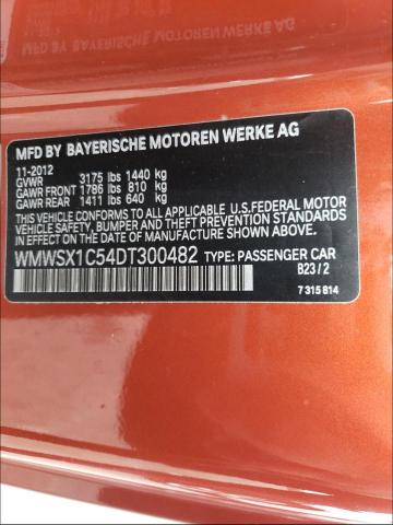 2013 MINI COOPER COU WMWSX1C54DT300482