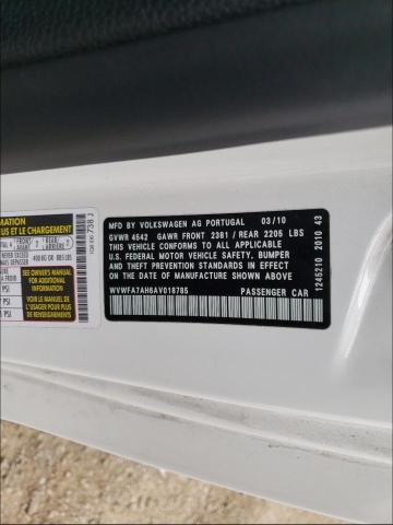 2010 VOLKSWAGEN EOS LUX WVWFA7AH6AV018785