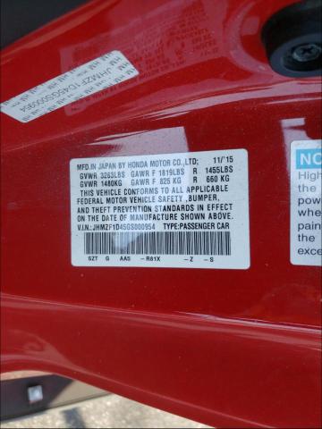 2016 HONDA CR-Z JHMZF1D45GS000954