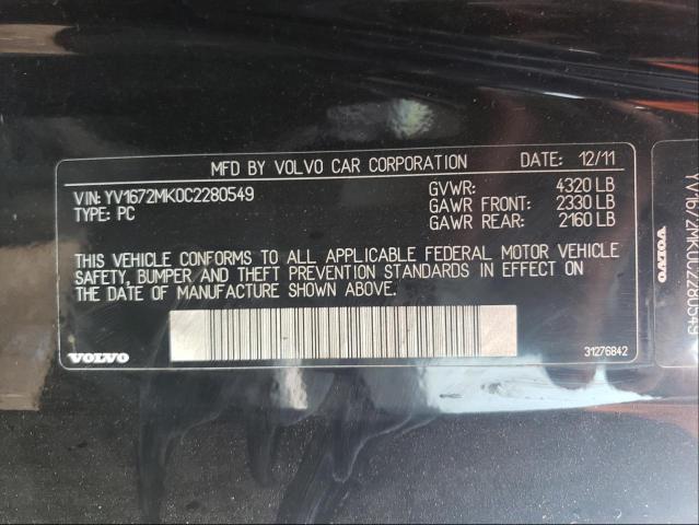 2012 VOLVO C30 T5 YV1672MK0C2280549