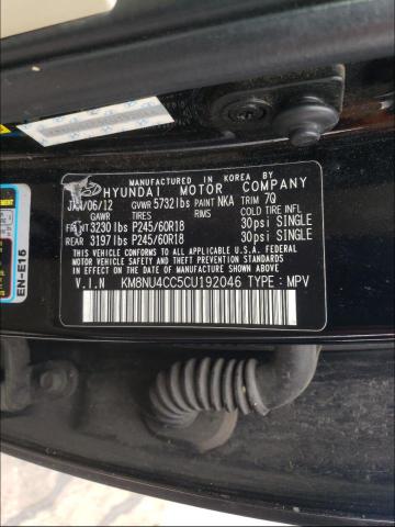 2012 HYUNDAI VERACRUZ G KM8NU4CC5CU192046