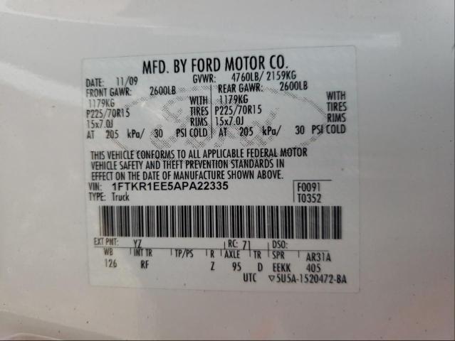 2010 FORD RANGER SUP 1FTKR1EE5APA22335