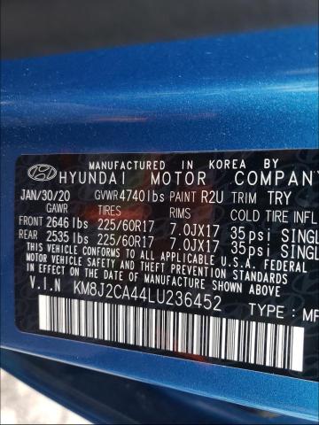 2020 HYUNDAI TUCSON KM8J2CA44LU236452