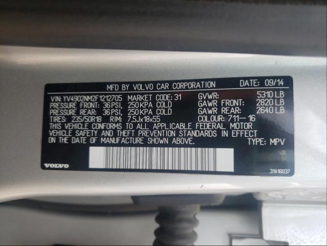 2015 VOLVO XC70 T6 PL YV4902NM2F1212705