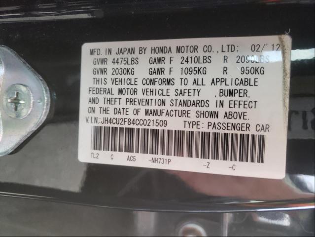 2012 ACURA TSX SE JH4CU2F84CC021509