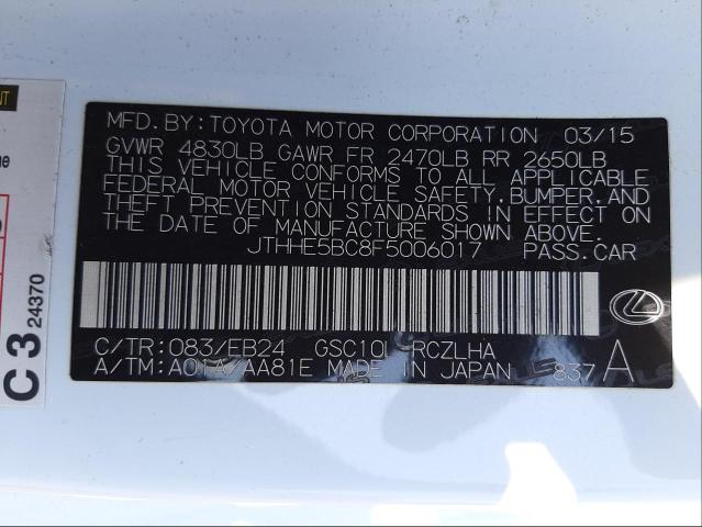 2015 LEXUS RC 350 JTHHE5BC8F5006017