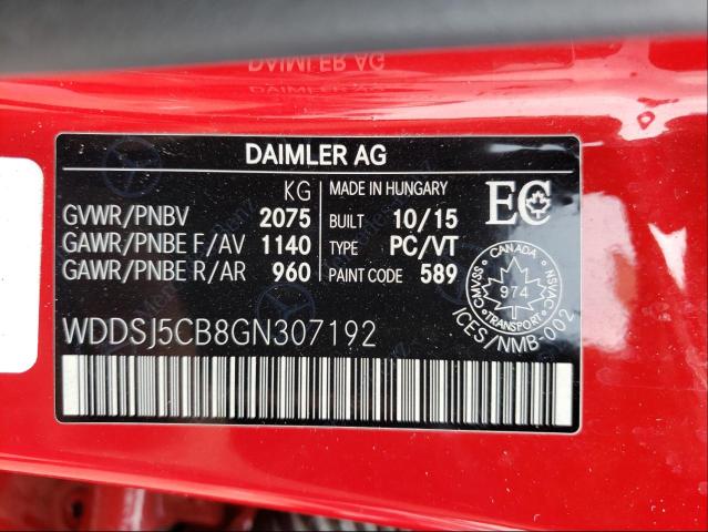 2016 MERCEDES-BENZ CLA 45 AMG WDDSJ5CB8GN307192