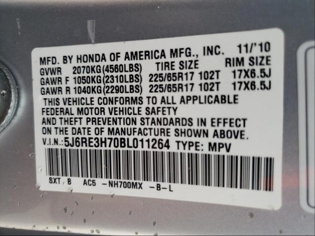 2011 HONDA CR-V EXL 5J6RE3H70BL011264