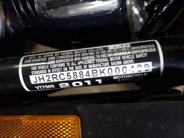 2011 HONDA VT750 RS JH2RC5884BK000409