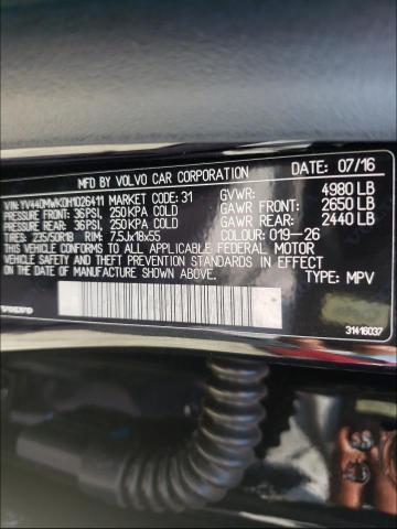 2017 VOLVO V60 CROSS YV440MWK0H1026411