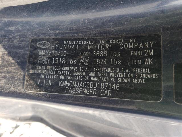 2011 HYUNDAI ACCENT GL KMHCM3AC2BU187146