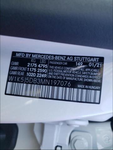 2021 MERCEDES-BENZ CLA 45 AMG W1K5J5DB3MN197076