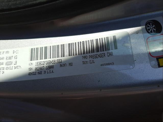 2011 DODGE AVENGER LU 1B3BD2FG6BN591553