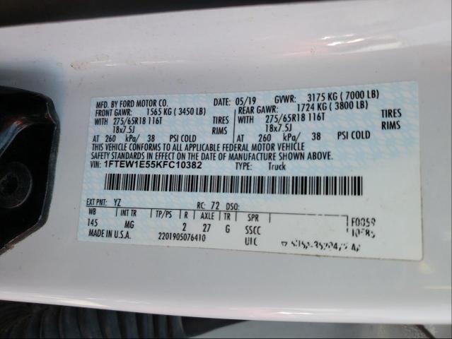 2019 FORD F-150 1FTEW1E55KFC10382