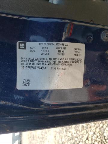 2010 CHEVROLET COBALT 2LT 1G1AF5F58A7234357
