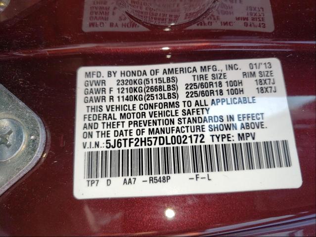 2013 HONDA CROSSTOUR 5J6TF2H57DL002172