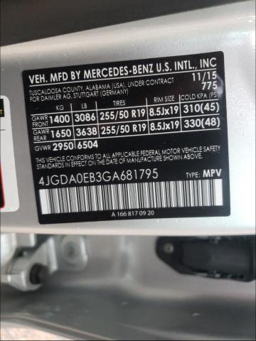 2016 MERCEDES-BENZ GLE 300D 4 4JGDA0EB3GA681795