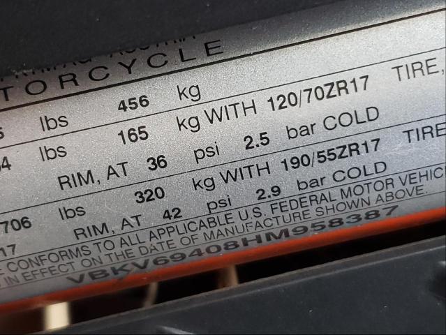 2017 KTM 1290 SUPER VBKV69408HM958387