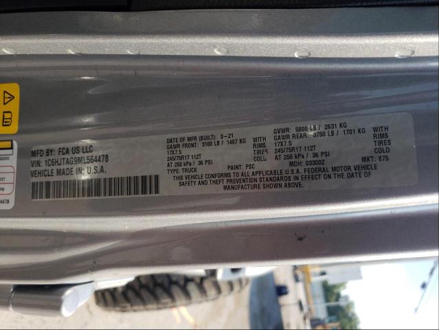 2021 JEEP GLADIATOR 1C6HJTAG9ML564478
