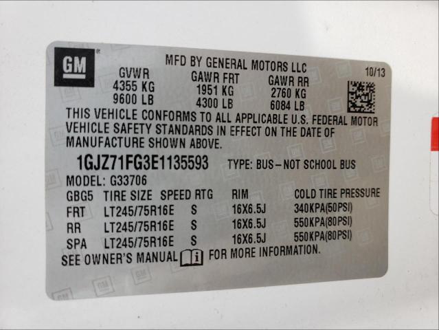2014 GMC SAVANA G35 1GJZ71FG3E1135593