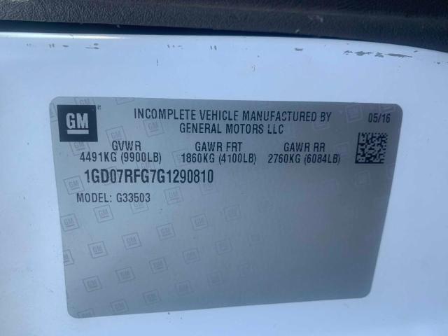 2016 GMC SAVANA CUT 1GD07RFG7G1290810