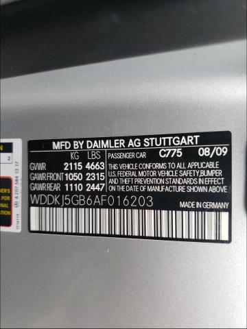 2010 MERCEDES-BENZ E350 WDDKJ5GB6AF016203