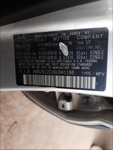 2006 Hyundai Tucson Gls VIN: KM8JN12D36U341188 Lot: 65978241