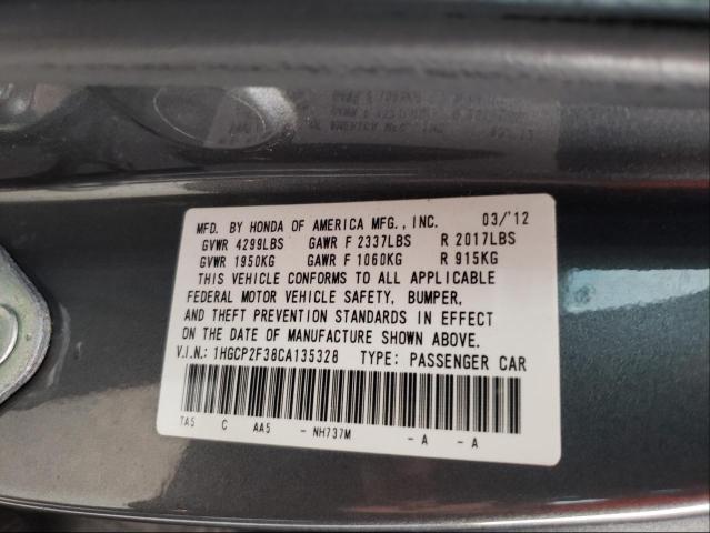 2012 HONDA ACCORD LX 1HGCP2F38CA135328