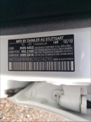 2013 MERCEDES-BENZ C250 WDDGF4HB8DR274290