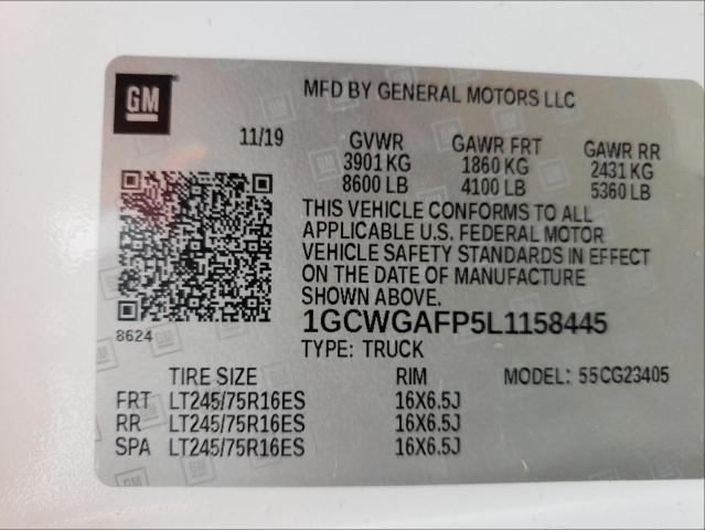 1GCWGAFP5L1158445 CHEVROLET EXPRESS 2020