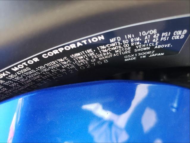 2007 SUZUKI GSX1300 RZ JS1GW71A072102758