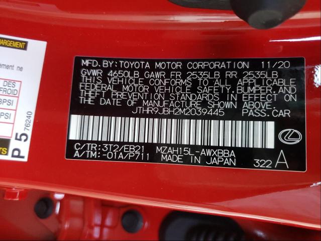 2021 LEXUS UX 250H JTHR9JBH2M2039445