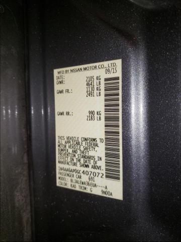 2016 NISSAN MAXIMA 1N4AA6AP0GC407072
