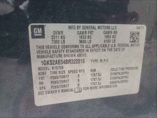 2011 GMC YUKON SLE 1GKS2AE04BR322810