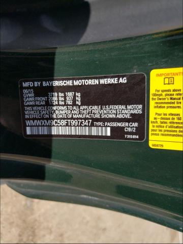 2015 MINI COOPER JOH WMWXM9C58FT997347