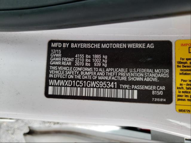2016 MINI COOPER COU WMWXD1C51GWS95341