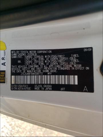 2010 TOYOTA FJ CRUISER JTEZU4BF8AK008773