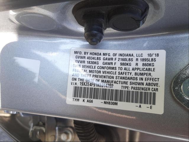 2019 HONDA INSIGHT TO 19XZE4F91KE014702