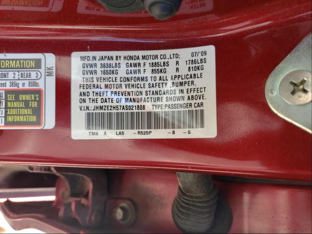 2010 HONDA INSIGHT LX JHMZE2H57AS021808
