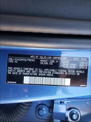 2020 VOLVO S90 T6 OCE LVYA22MT9LP169145