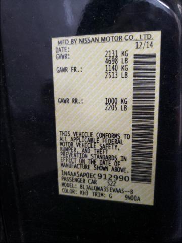2014 NISSAN MAXIMA 1N4AA5AP0EC912990