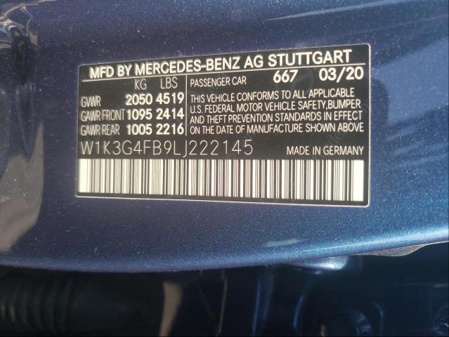 2020 MERCEDES-BENZ A 220 4MAT W1K3G4FB9LJ222145