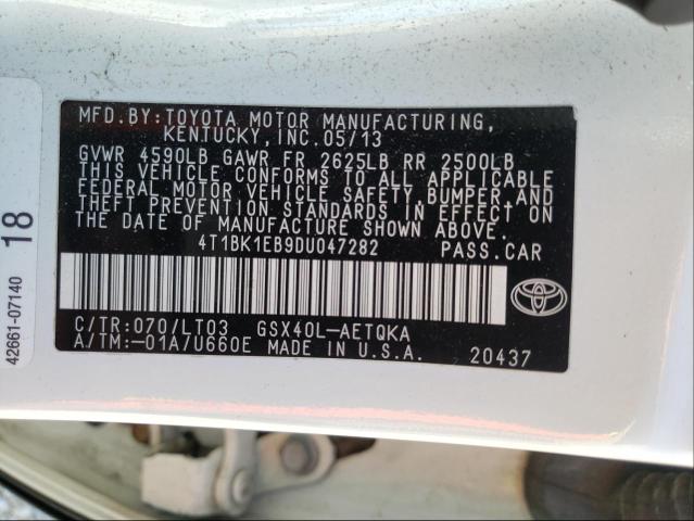 2013 TOYOTA AVALON BAS 4T1BK1EB9DU047282