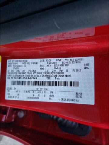 2020 FORD RANGER XL 1FTER4FH2LLA87645
