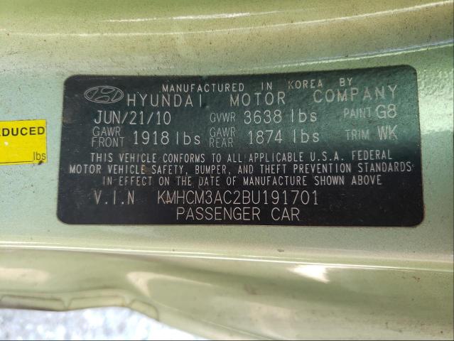 2011 HYUNDAI ACCENT GL KMHCM3AC2BU191701
