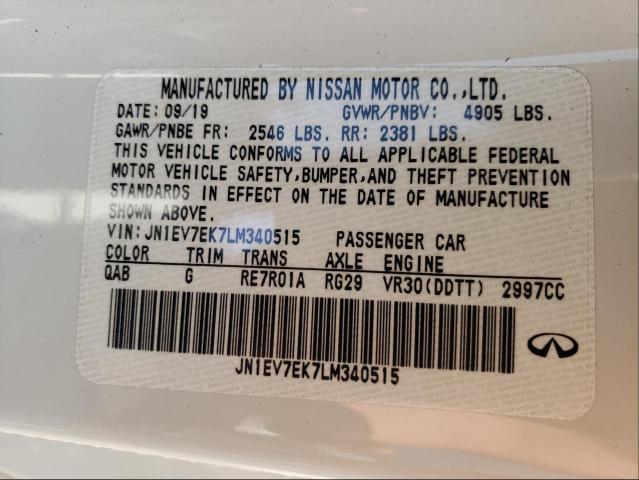 2020 INFINITI Q60 PURE JN1EV7EK7LM340515