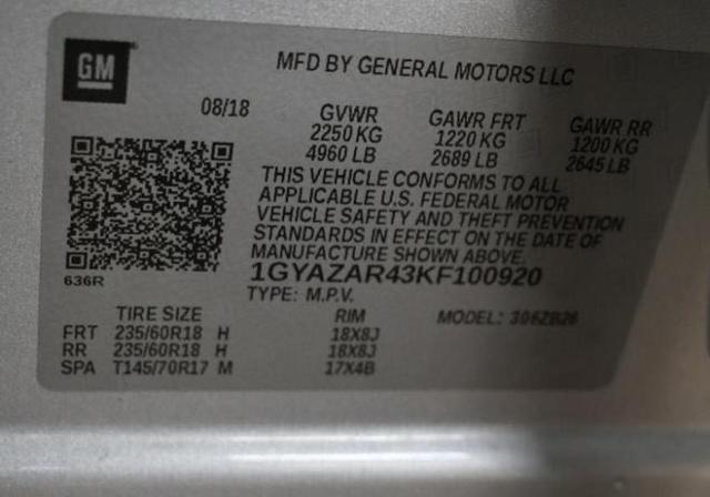 2019 CADILLAC XT4 LUXURY 1GYAZAR43KF100920