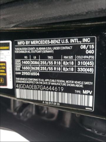2016 MERCEDES-BENZ GLE 300D 4 4JGDA0EB7GA644619