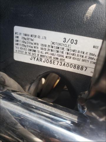 2003 YAMAHA YZFR6 L JYARJ06E73A008887